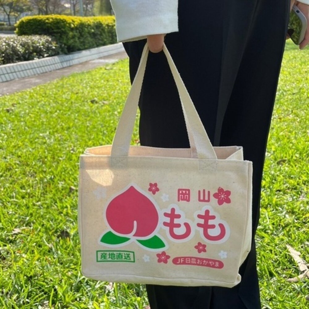 水果系環保購物袋 手提袋 便當袋 野餐袋 橘子 蘋果 蜜桃 草莓 青森蘋果-圖片-6
