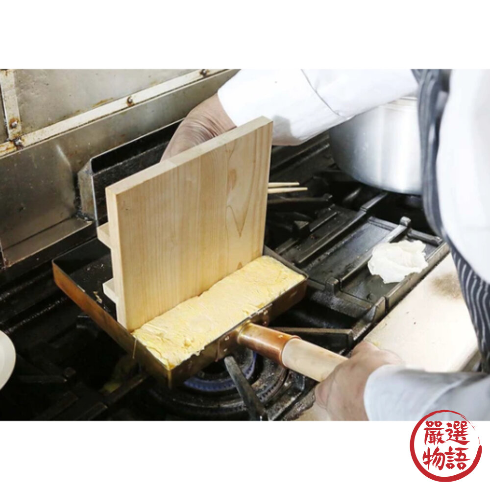日本製 銅製玉子燒方型鍋 玉子燒木蓋 蛋捲專用 平底煎鍋 蛋捲鍋 方形平底鍋 廚房用具 日式料理-圖片-1