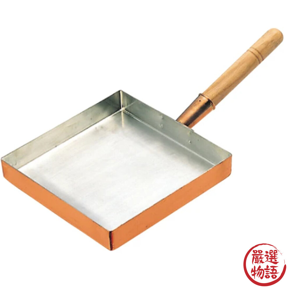 日本製 銅製玉子燒方型鍋 玉子燒木蓋 蛋捲專用 平底煎鍋 蛋捲鍋 方形平底鍋 廚房用具 日式料理-圖片-2