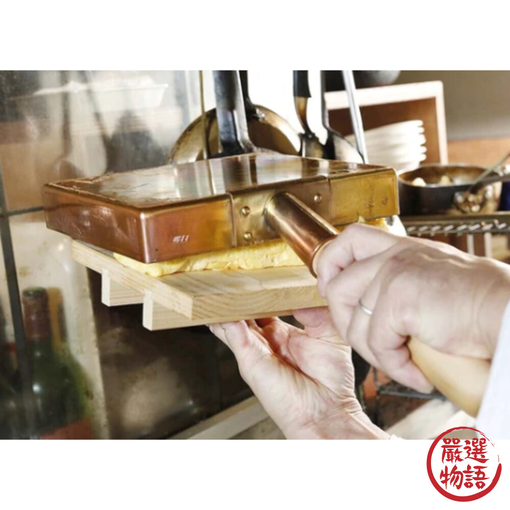 日本製銅製玉子燒方型鍋玉子燒木蓋蛋捲專用平底煎鍋蛋捲鍋方形平底鍋廚房用具日式料理