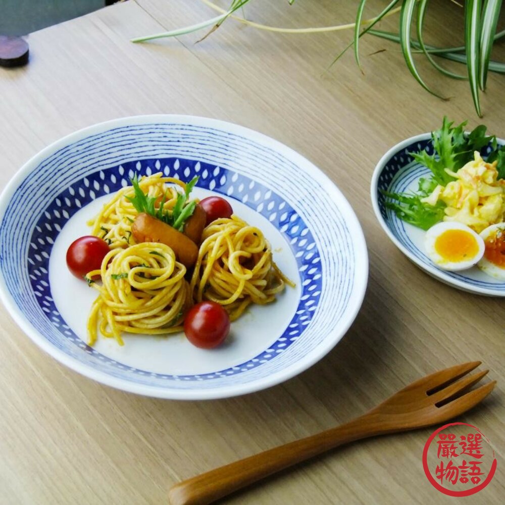 日本製 藍色深盤 6.3 美濃燒 藍天 深盤 圓盤 餐盤 盤子 義大利麵盤 咖哩盤 沙拉盤-圖片-1