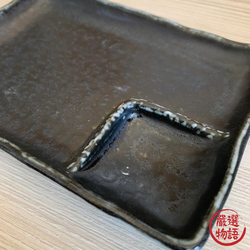 日本製 灰霧黑 陶瓷方盤 串燒/壽司/水果/魚/點心 日式分隔餐盤 醬料盤-圖片-2