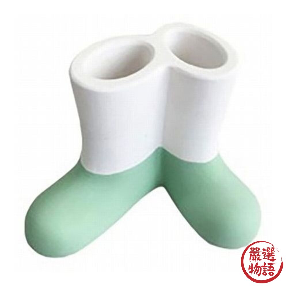 Karari 硅藻土 牙刷架 靴子 綠色 牙刷座 矽藻土 吸水 乾燥 流理臺 置物架 牙刷-圖片-4