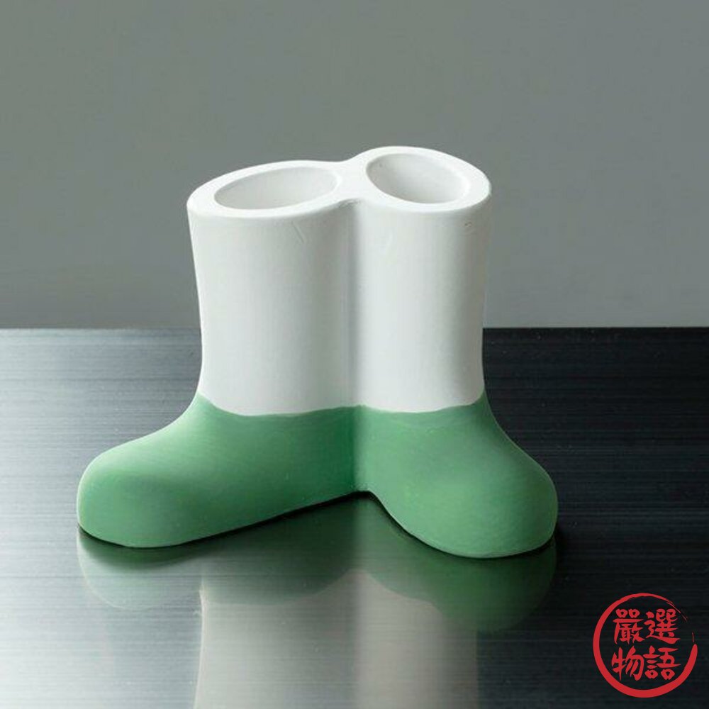 Karari硅藻土牙刷架靴子綠色牙刷座矽藻土吸水乾燥流理臺置物架牙刷