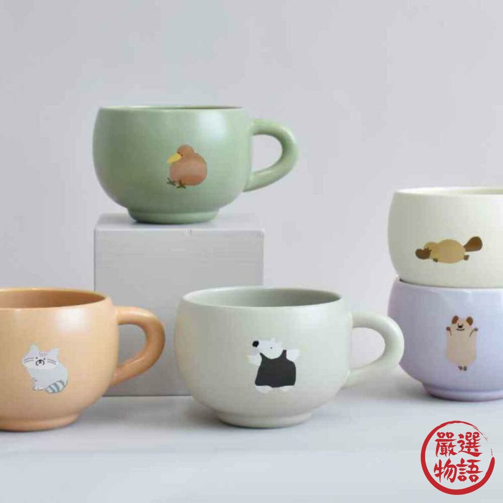 Rareni 馬克杯 咖啡杯 杯子 稀有動物 奇異鳥 食蟻獸 袋熊 嬰猴 沙狐 鯨頭鸛-圖片-1