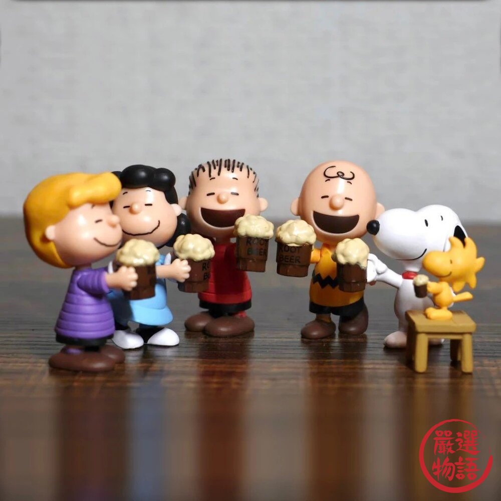 SF-018729-日本萬代 BANDAI 扭蛋 Snoopy史努比慶祝公仔 全五種 查理布朗 糊塗查克 模型 公仔 辦公室小物 日本進口