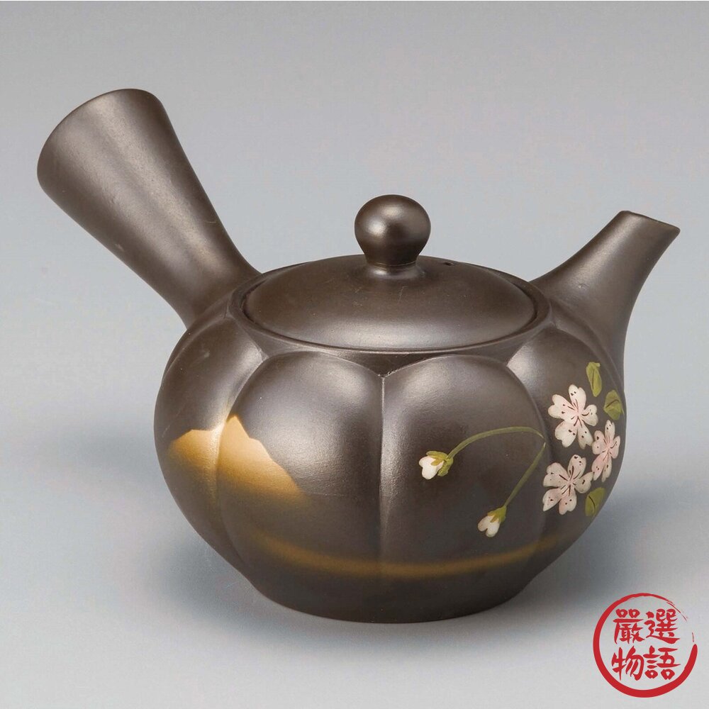 SF-019341-日本製 常滑燒 福仙黑泥菊櫻花 陶瓷茶壺 日式茶壺 泡茶 茶壺 泡茶壺 日式茶壺 朱泥 陶壺 紫砂壺 日本進口