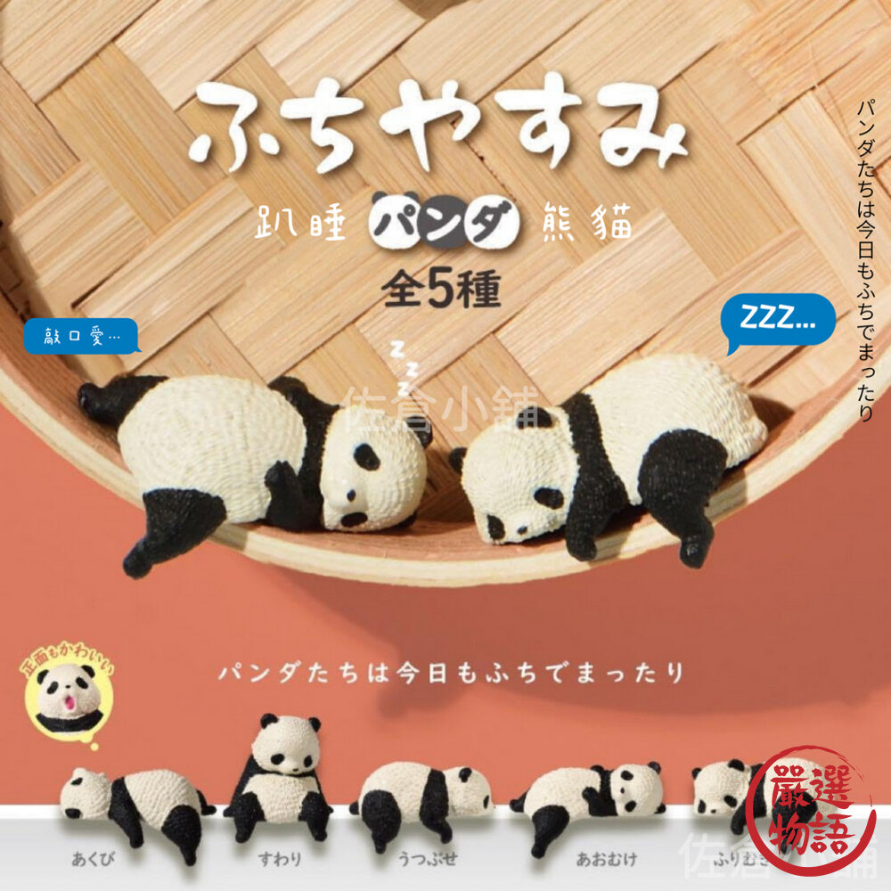 趴睡熊貓盲盒 轉蛋 扭蛋 曬動物 好天氣 曬乾 全5款 熊貓 貓熊 公仔 玩具-圖片-1