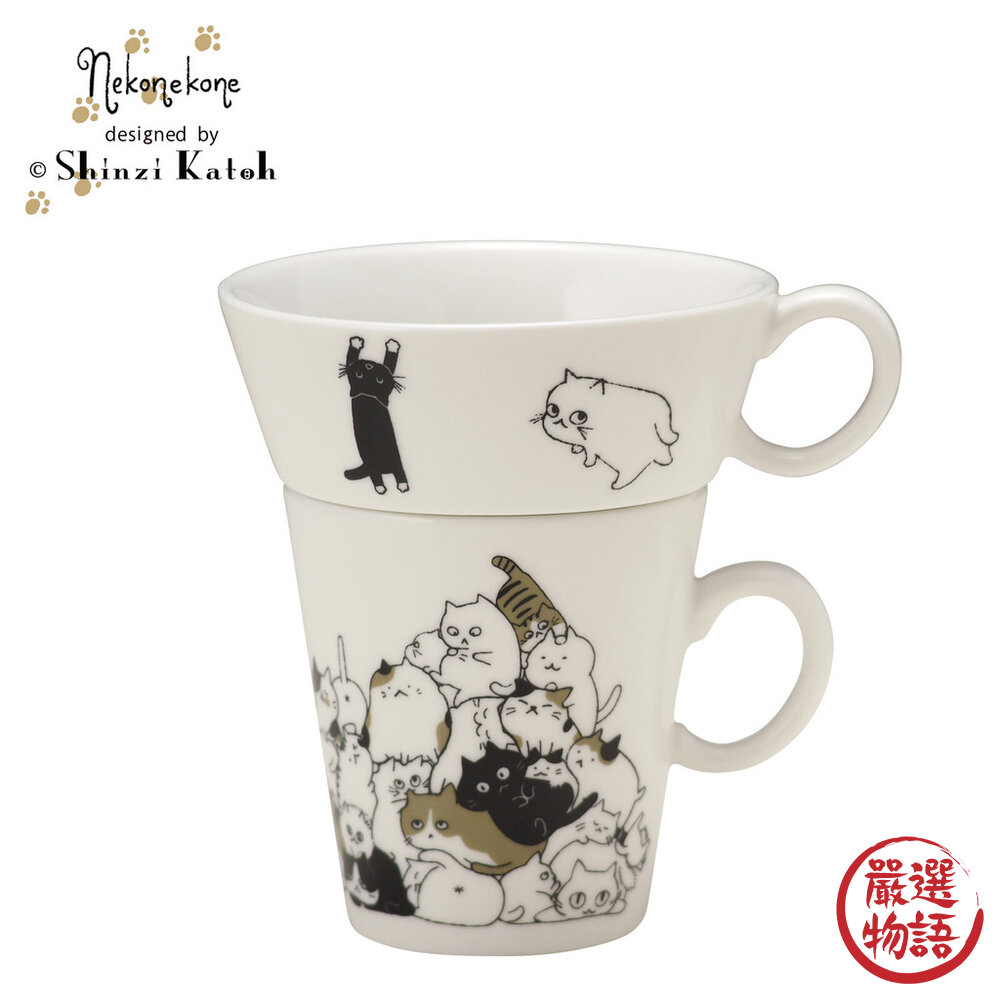 日本製 一堆貓咪圓盤 Nekonekone 20.9cm 馬克杯 杯子 貓咪 甜點盤 盤子 餐盤-圖片-6