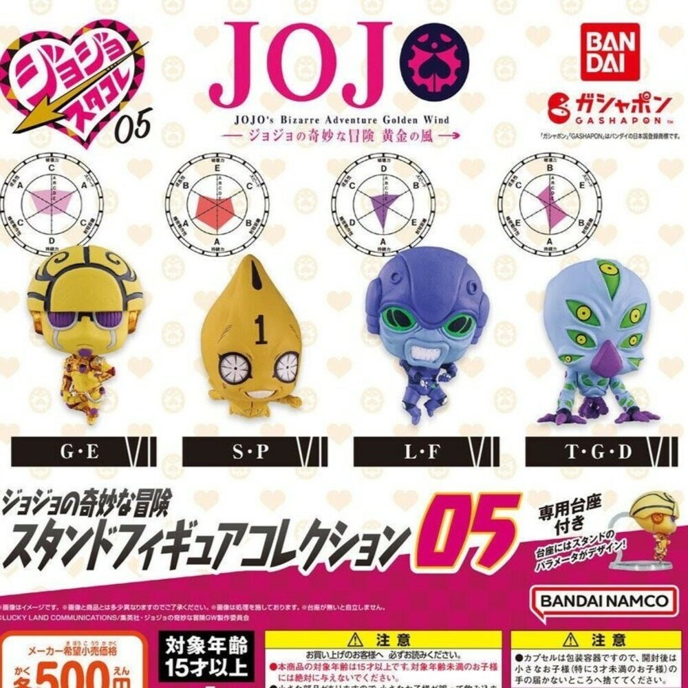 SF-019481-日本 BANDAI 萬代JOJO的奇妙冒險替身公仔P5 扭蛋 公仔模型 JOJO 小公仔 黃金之風 日本進口