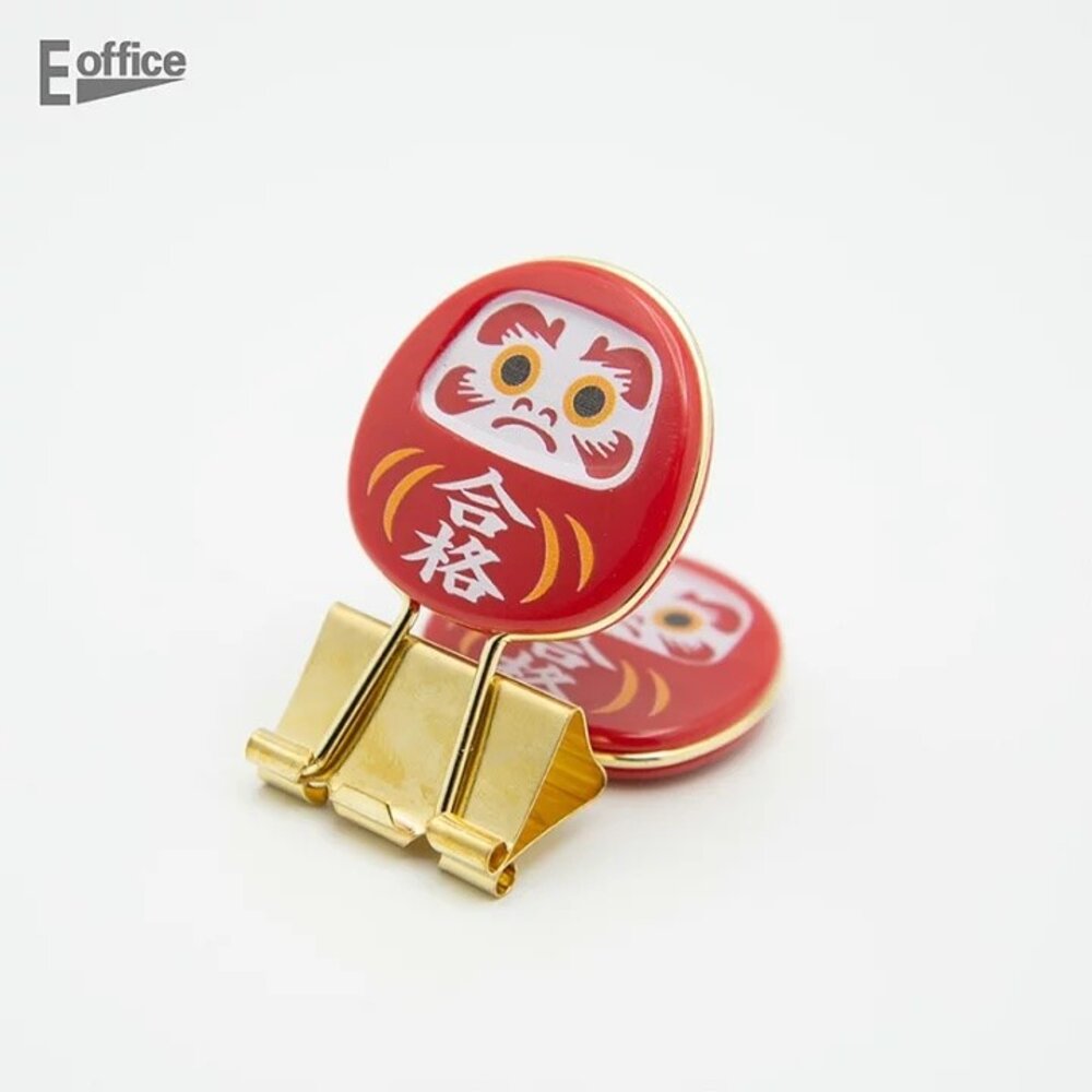 SF-019494-達摩夾子 合格 必勝 達摩 夾子 書夾 長尾夾 文件夾 日本文具 緣起 開運 考試 禮物