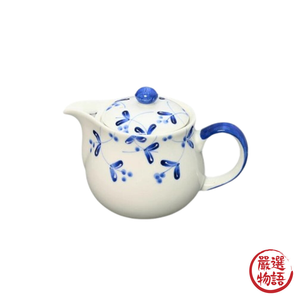 日本製 有田燒 唐草茶壺 陶瓷茶壺 泡茶壺 茶葉 茶壺 熱水壺 泡茶 茶具 蔓藤花紋-圖片-5