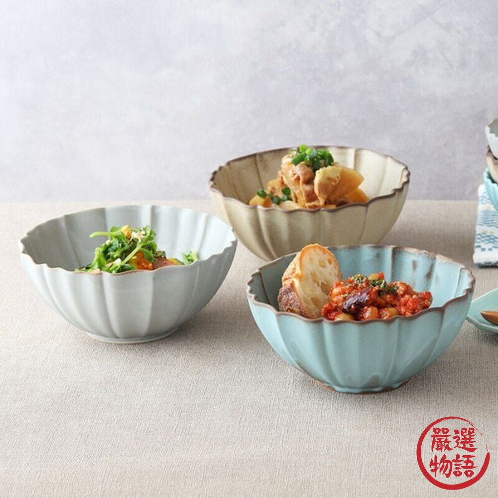 SF-019698-日本 美濃燒花型碗 EAST table 飯碗 湯碗 花瓣碗 甜點碗 沙拉碗 茶碗 八角碗 日本進口