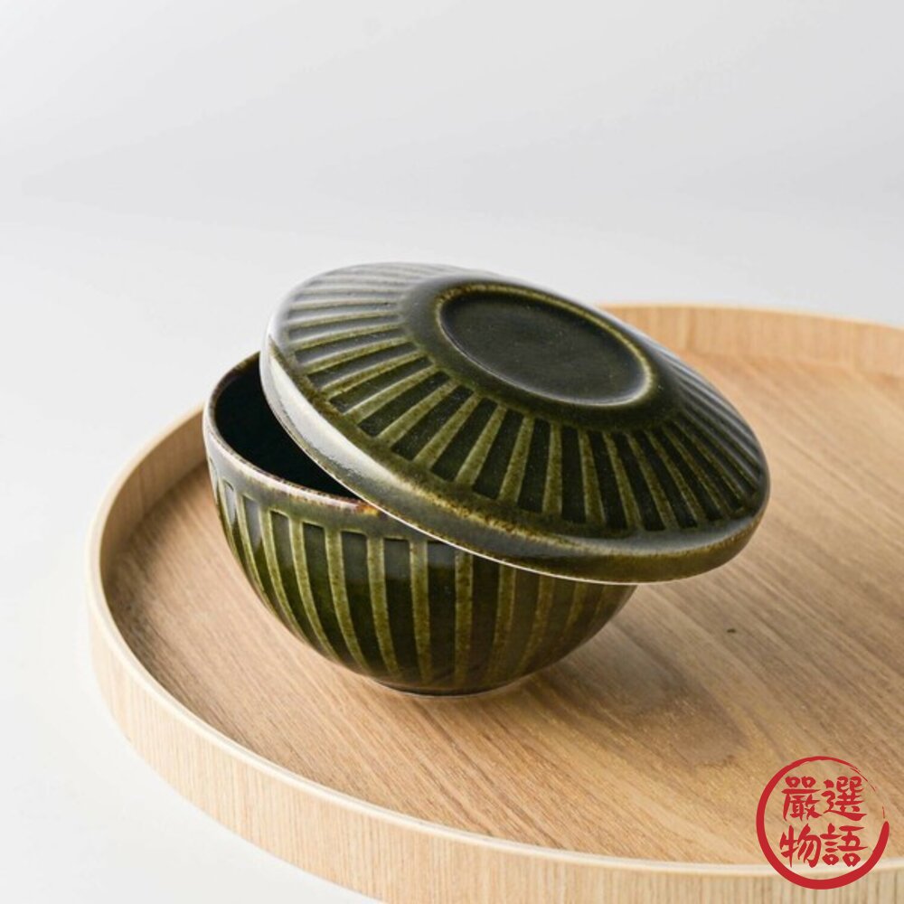 SF-019700-日本製 美濃燒 飯碗附蓋 蓋碗 湯碗 帶蓋飯碗 含蓋碗 陶瓷附蓋碗 陶瓷碗 11cm 日本進口