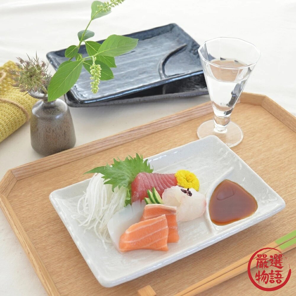 日本製陶瓷長方盤美濃燒刺身盤日式餐盤陶瓷盤壽司盤擺盤生魚片盤小菜盤簡約餐具