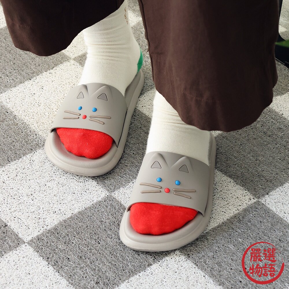韓國 Romane 貓咪 熊熊 室外拖鞋 踩屎感拖鞋 厚底拖鞋 室內拖鞋 拖鞋 eva拖鞋 軟底拖鞋 日本進口-圖片-2