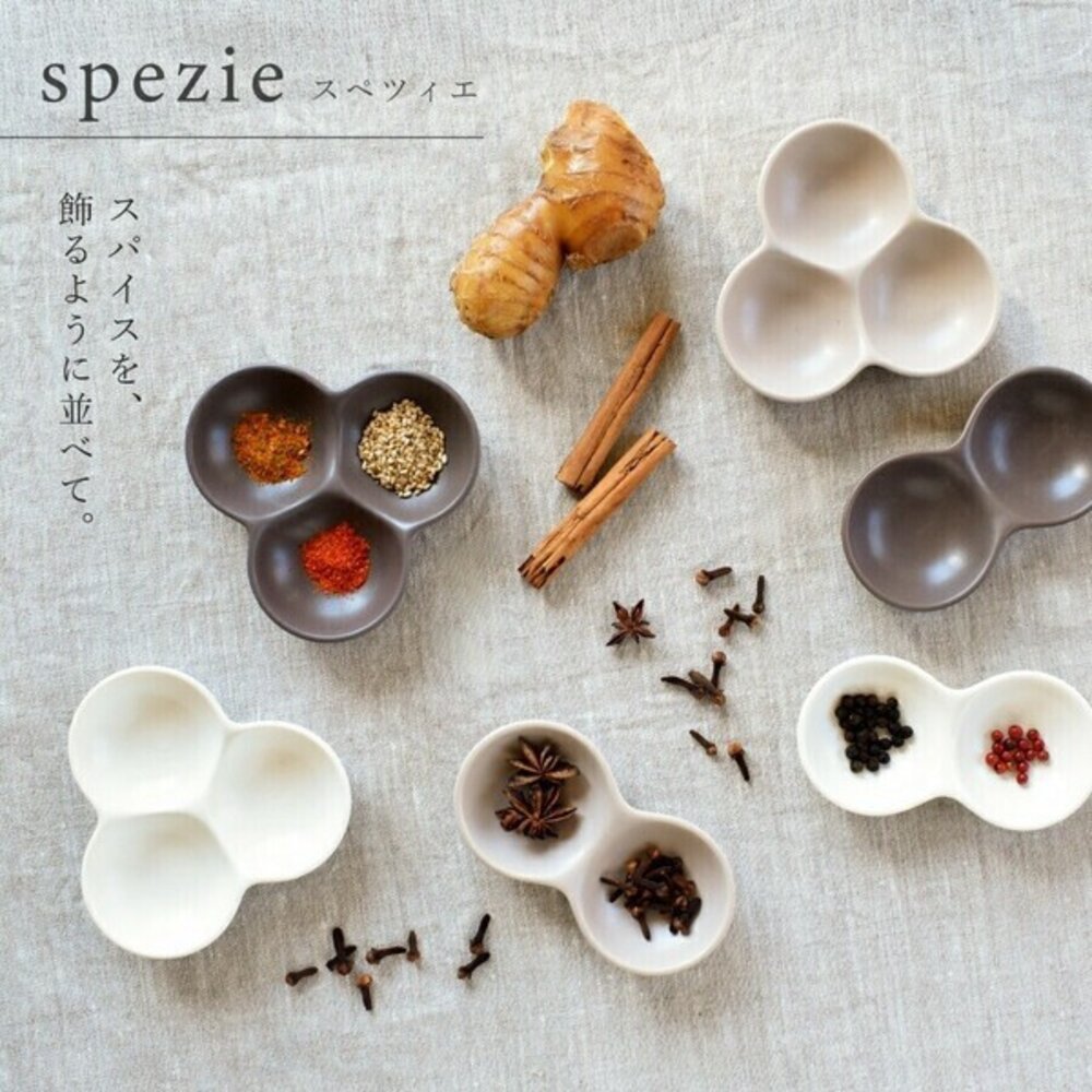 SF-019881-日本製 美濃燒 調味碟 三格 配料 漬物 小菜 沾醬 辛香料 拉麵 清粥 配菜盤 陶瓷調味碟 小碟子 日本進口