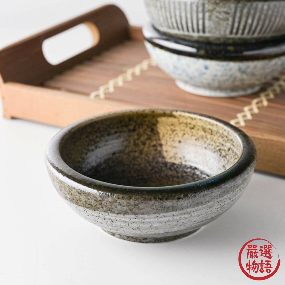 SF-019931-日本製 美濃燒 手工民芸十草碗 雕刻線條 手工碗 甜點碗 沙拉碗 小菜碗 湯碗 陶瓷碗 日本碗 小缽 日本進口