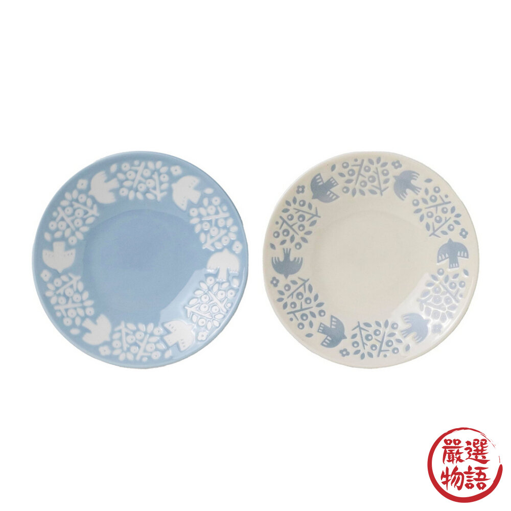 日本製 LINTU 小鳥植物盤子 美濃燒 陶瓷盤 餐盤 盤子 甜點盤 盤 下午茶 日式餐具 北歐風-圖片-1