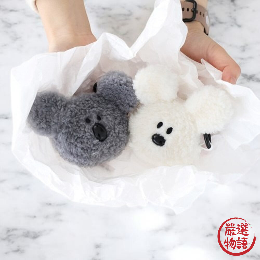 韓國Romane Little Paper 毛絨AirPods灰白保護套|Apple 保護殼 airpods-圖片-4