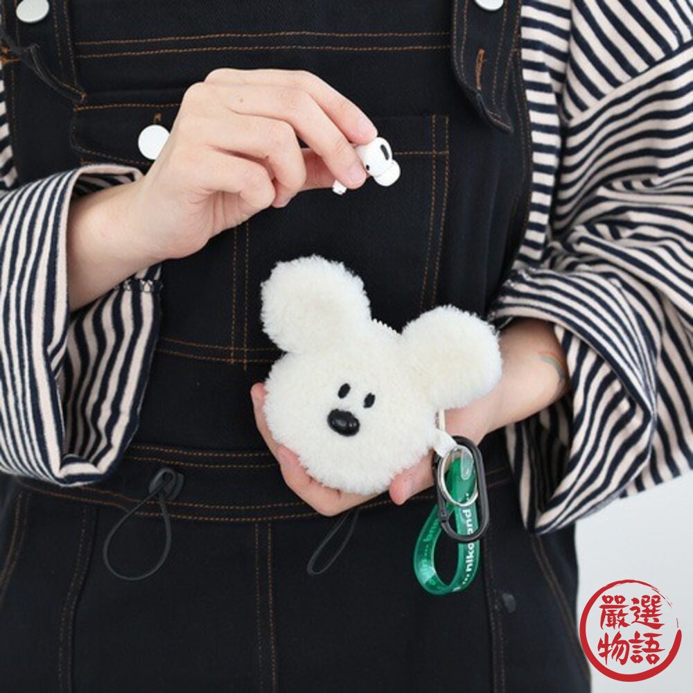 韓國Romane Little Paper 毛絨AirPods灰白保護套|Apple 保護殼 airpods-圖片-6