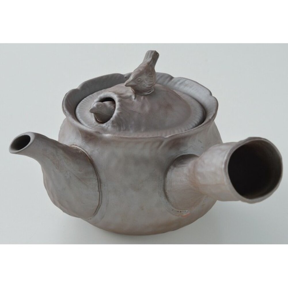 SF-020053-日本製 萬古燒 小鳥造型紫泥泡茶壺 220cc 陶瓷茶壺 日式茶壺 泡茶壺茶壺 茶具 側把壺 小茶壺 日本進口