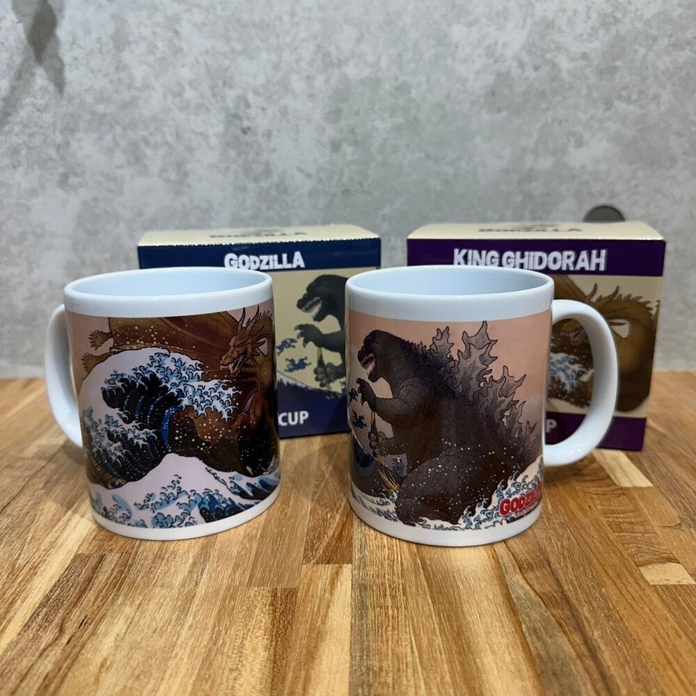 SF-020091-日本限定 Godzilla 浮世繪x哥吉拉 馬克杯 320cc 附彩盒 杯子 哥吉拉 富嶽三十六景 日本進口