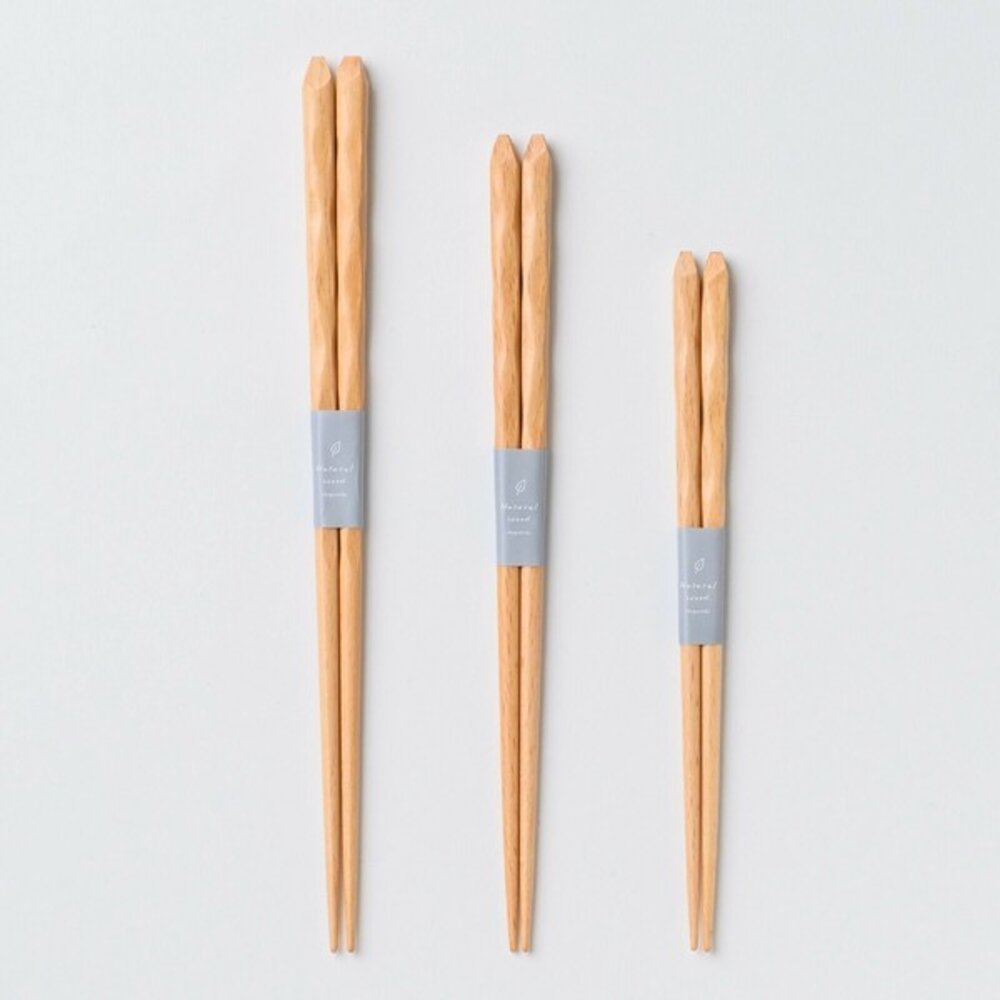 SF-020161-日本製 山毛櫸不規則造型親子筷 18/23cm 天然木筷 環保筷 公筷 日式風格 木頭筷 手工雕刻 日本進口