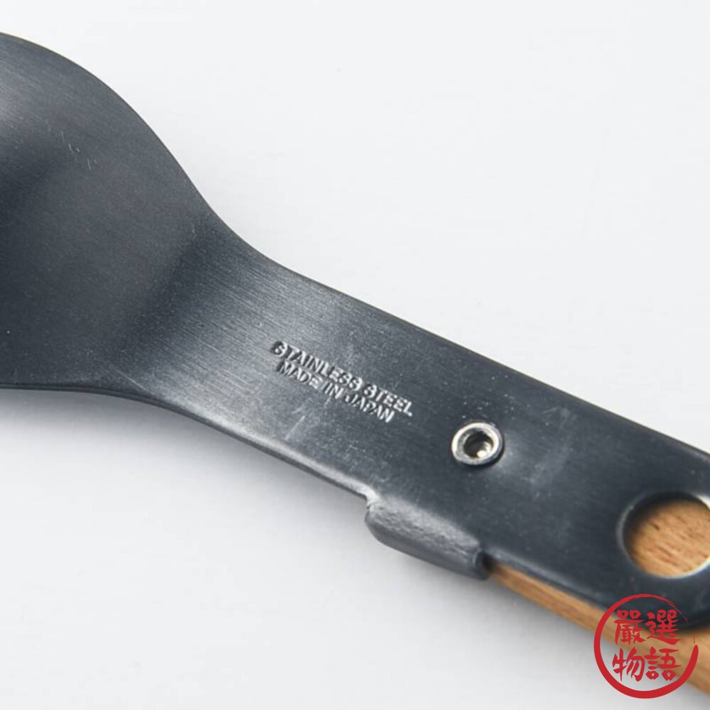 日本製 高桑金屬 可折疊式木柄兩用叉匙 2色|附收納袋 露營餐具 摺疊餐具 叉匙 外出餐具 日本進口-圖片-4