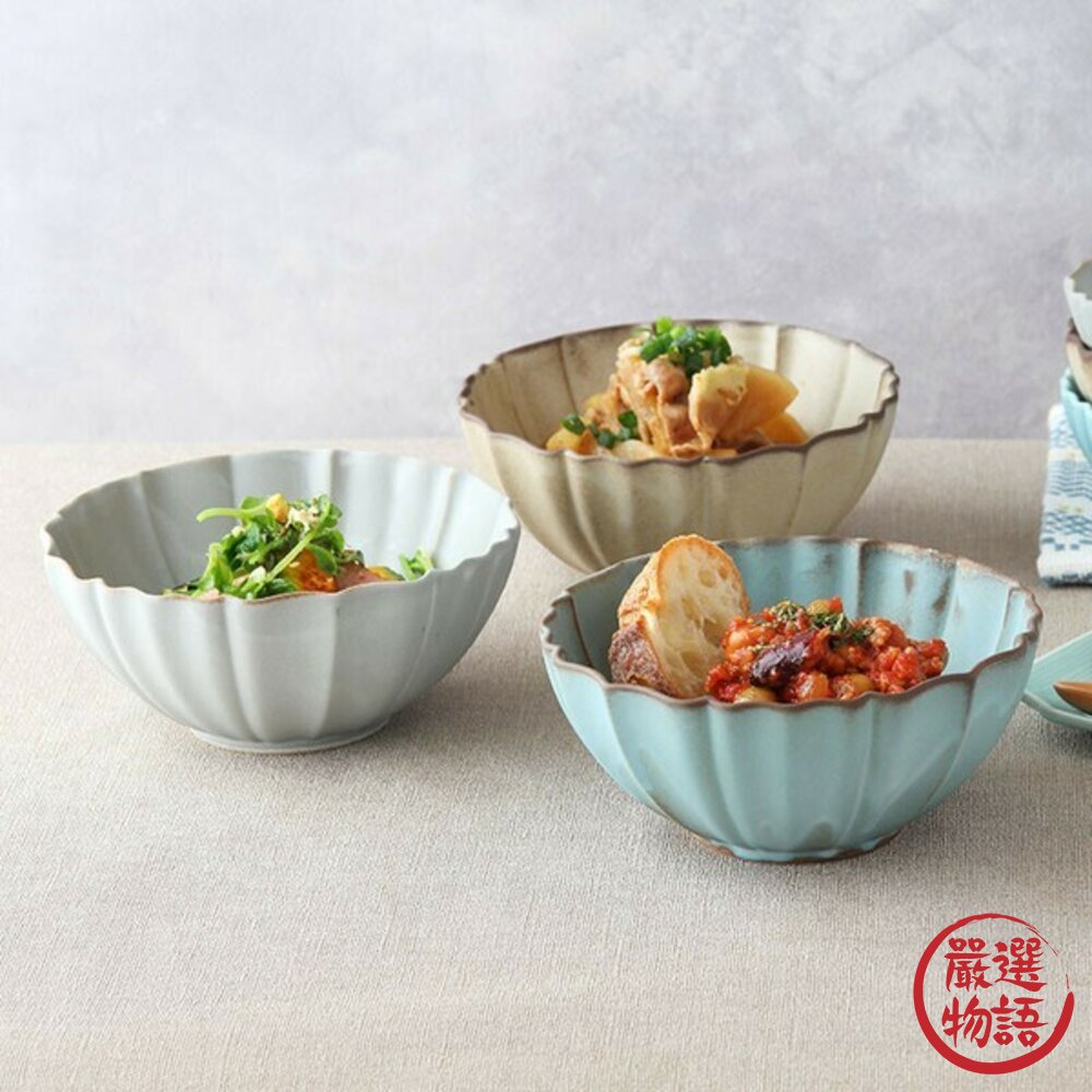 現貨 日本 美濃燒 立體花瓣造型 陶瓷碗 飯碗 湯碗 甜點碗 漂亮的碗 優格碗 茶碗 日式碗盤 小菜盤 小湯碗 日本進口 封面照片