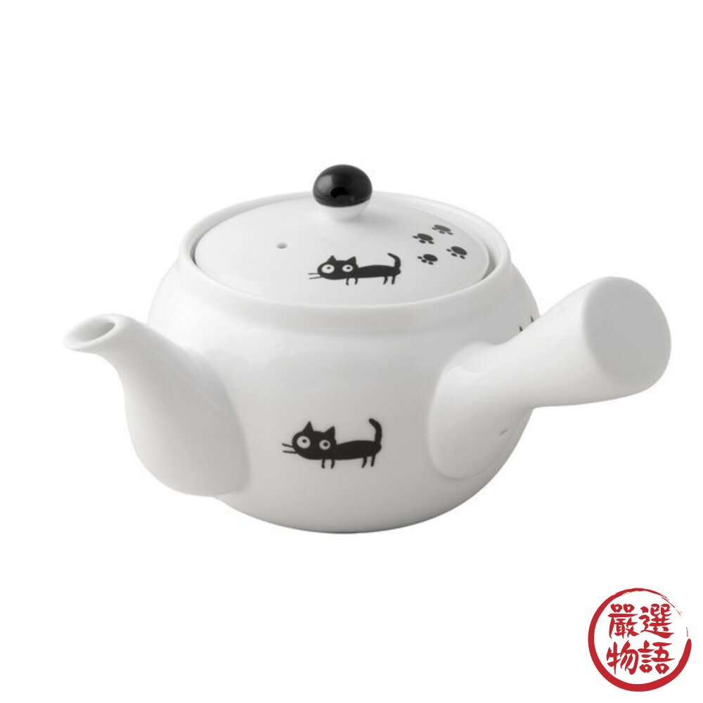 日本進口 黑貓可愛陶瓷茶壺 花茶壺 小茶壺 陶瓷茶壺 日式茶壺 茶具-圖片-6