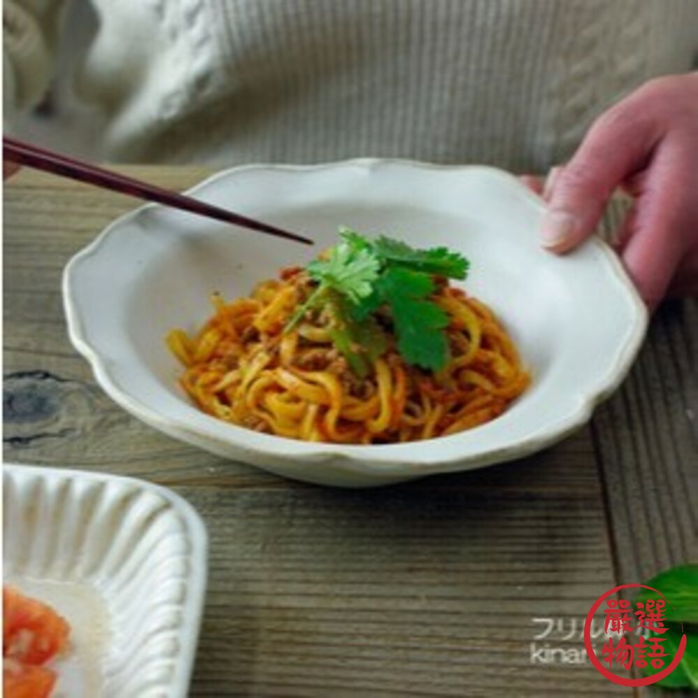 日本製 kinari 益子燒褶邊盤 大 淺盤 咖哩盤 義大利麵盤 沙拉盤 陶瓷 日式餐具-圖片-4