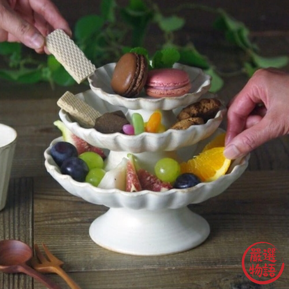 日本製 kinari 益子燒高腳盤 中 蛋糕盤 甜點盤 下午茶 托盤 淺盤 水果盤 陶瓷-圖片-7