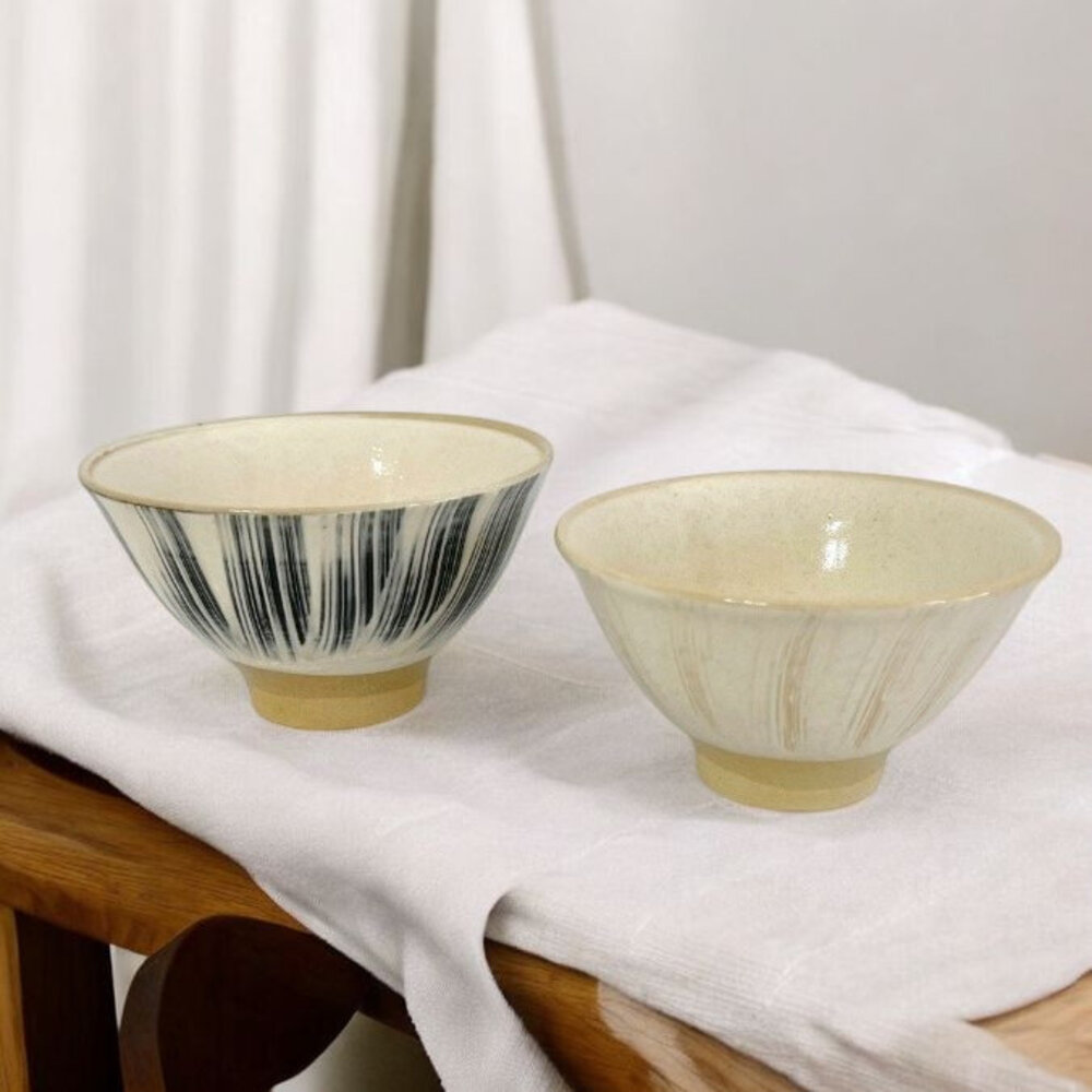 SF-020332-日本製 Hasami 波佐見燒 12.5cm陶瓷碗 兩色 | 飯碗 湯碗 粉引刷毛 日系質感飯碗