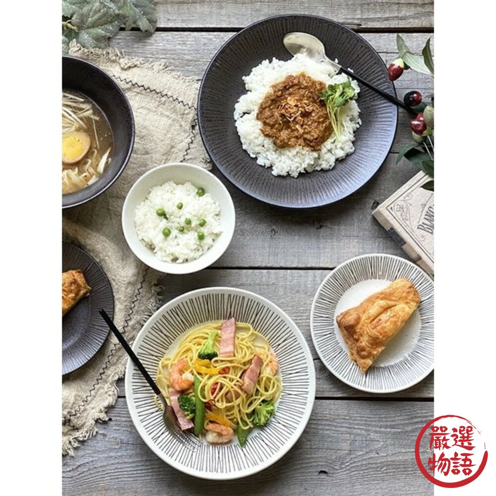 現貨 日本製 美濃燒 十草線條碗 黑白陶瓷碗 湯碗 耐熱簡約碗 日式手工碗 日本進口-圖片-4