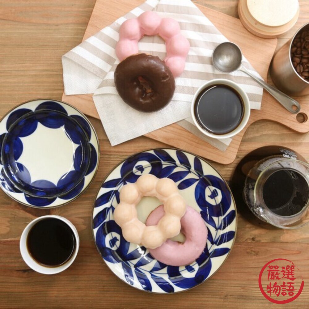 波佐見燒 日本製 Natural69 焦吳須圓盤 手繪陶瓷盤 餐盤 吳須釉 花紋 圓點盤 日本進口-圖片-2