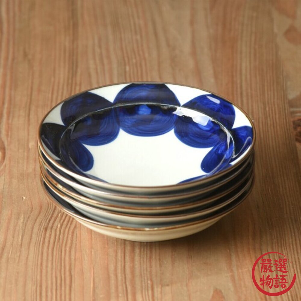 波佐見燒 日本製 Natural69 焦吳須圓盤 手繪陶瓷盤 餐盤 吳須釉 花紋 圓點盤 日本進口-圖片-7