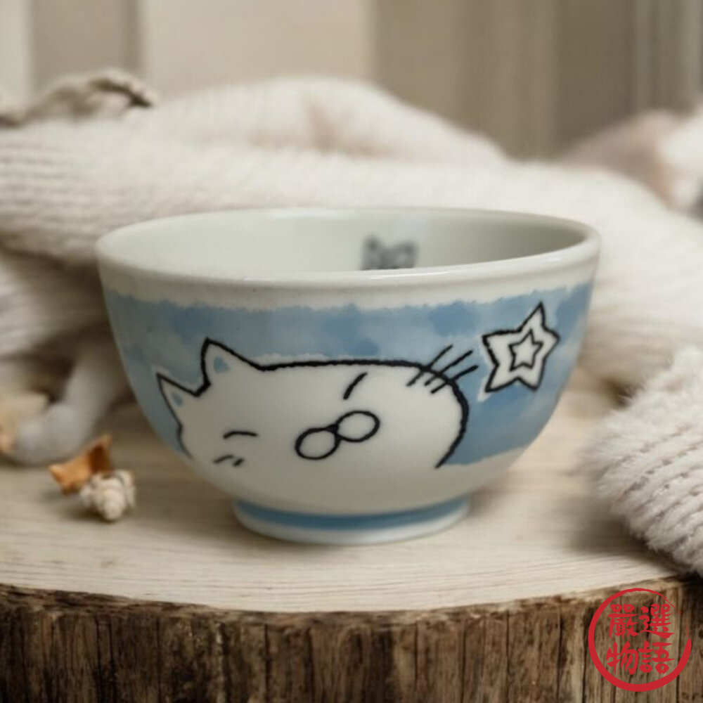 日本製 美濃燒陶瓷貓咪輕量碗 星星大貓臉造型 可愛實用必備款式 日本進口-圖片-2