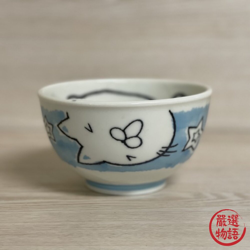 日本製美濃燒陶瓷貓咪輕量碗星星大貓臉造型可愛實用必備款式日本進口