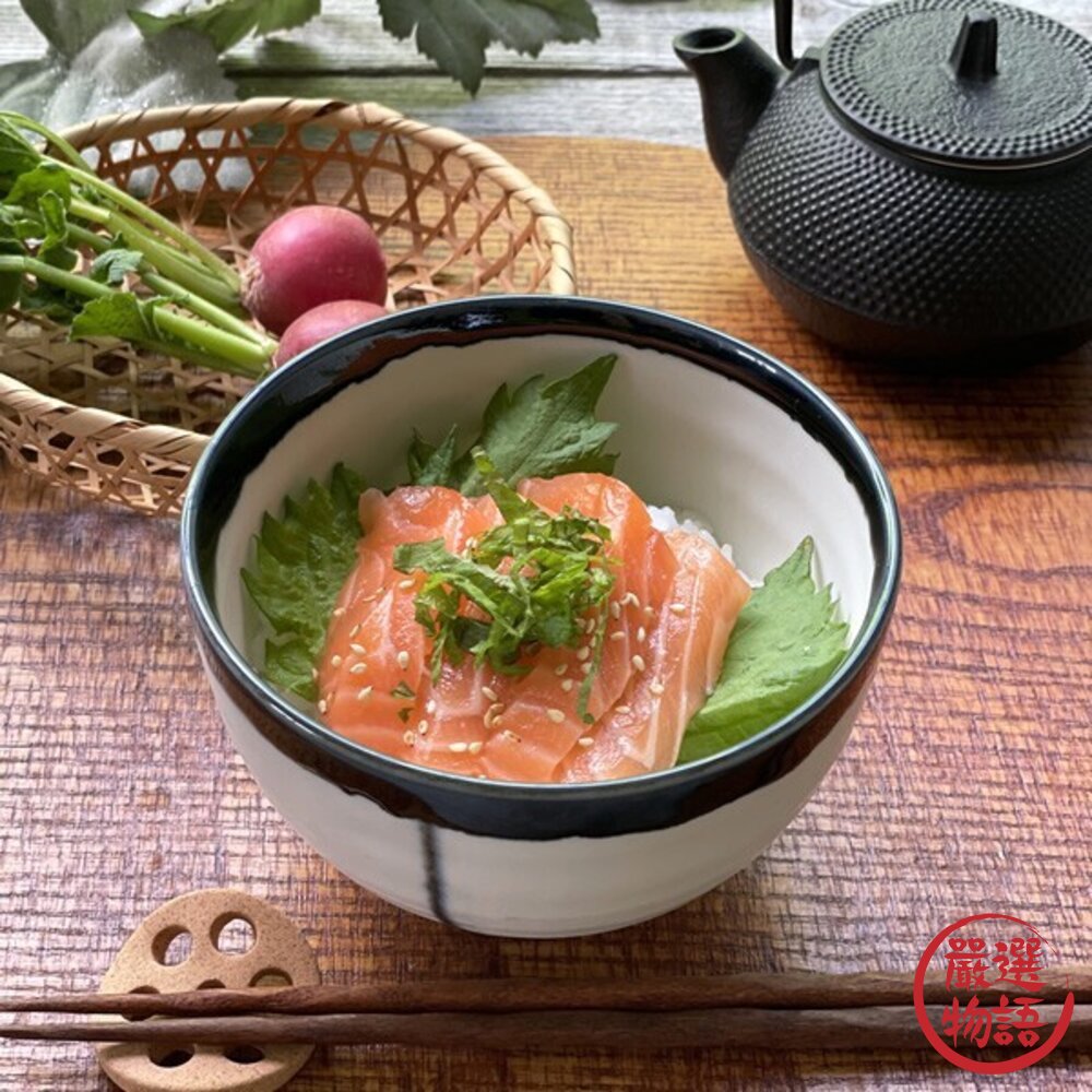 日本製美濃燒三柄陶瓷碗 日本進口 優雅線條設計精緻美觀 適合當丼飯湯碗-圖片-1