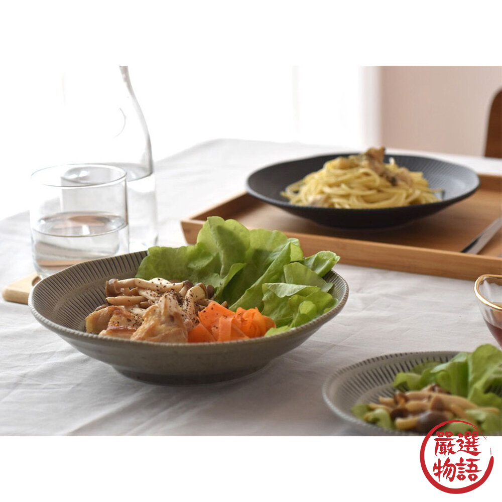 日本製美濃燒Allegro陶瓷深盤 獨特紋理設計 大容量適合各種料理及擺盤 日本進口 封面照片