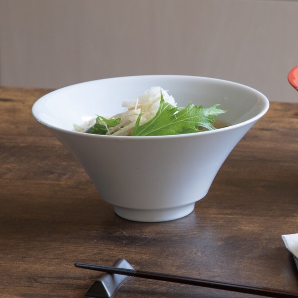 SF-020414-日本製白翔陶瓷拉麵碗 寬口設計大容量容易清洗 經典優雅外觀設計 提升美味和視覺效果 日本進口