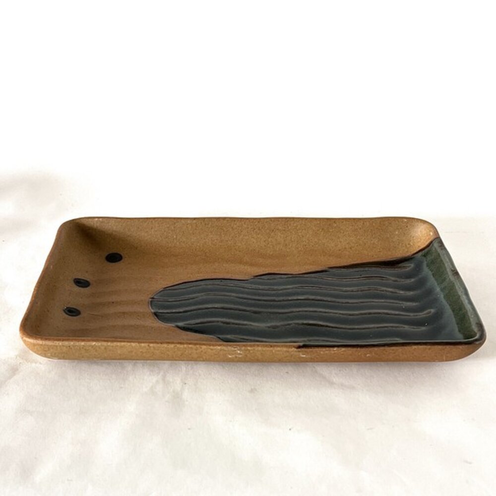 SF-020454-現貨 日本製 BLUT'S rokuro 六魯 長方盤藏青色 | 陶瓷盤 長盤 魚盤 碗盤器皿 盤子 日本進口