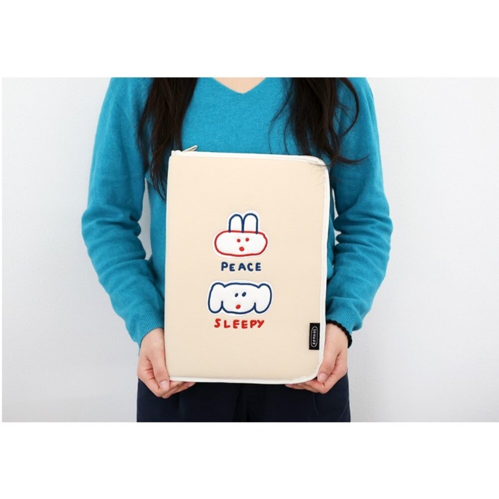 SF-020493-韓國文創Romane 13吋電腦包 兔子 狗狗 貓咪 手提包 手提電腦包 平板包 筆電包 筆電 ipad 日本進口