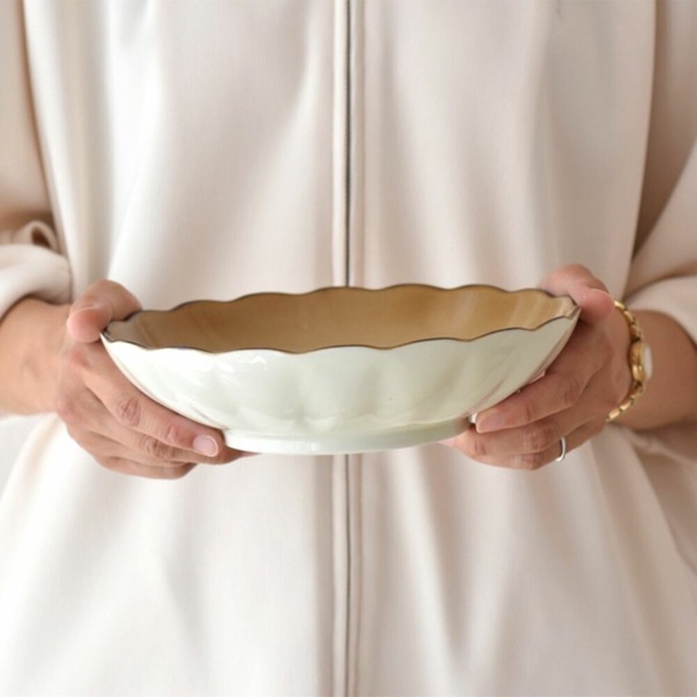 SF-020498-日本製透明十草冷麵蕎麥麵日式餐盤 日式碗盤 圓盤｜ 20.9cm 麵盤  菜盤 深盤 餐盤