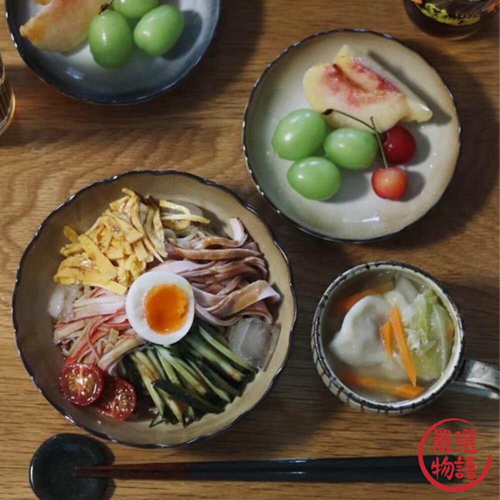 日本製透明十草冷麵蕎麥麵日式餐盤 日式碗盤 圓盤|棕色 白色 20.9cm 麵盤 菜盤 深盤 餐盤 日本進口-圖片-7