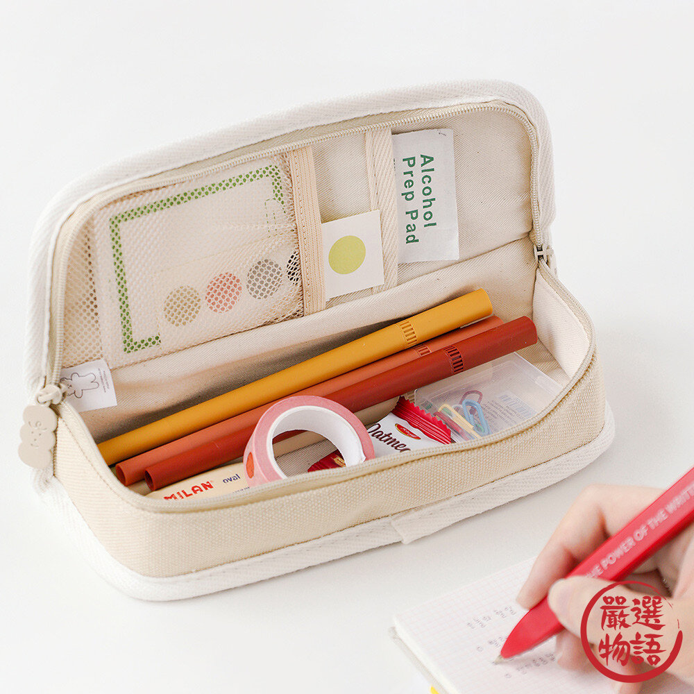 韓國文創Romane 鉛筆袋 早午餐兄弟側開式筆袋 櫻桃貓咪 吐司 行動電源收納包 小化妝包 旅行收納包 日本進口-圖片-7