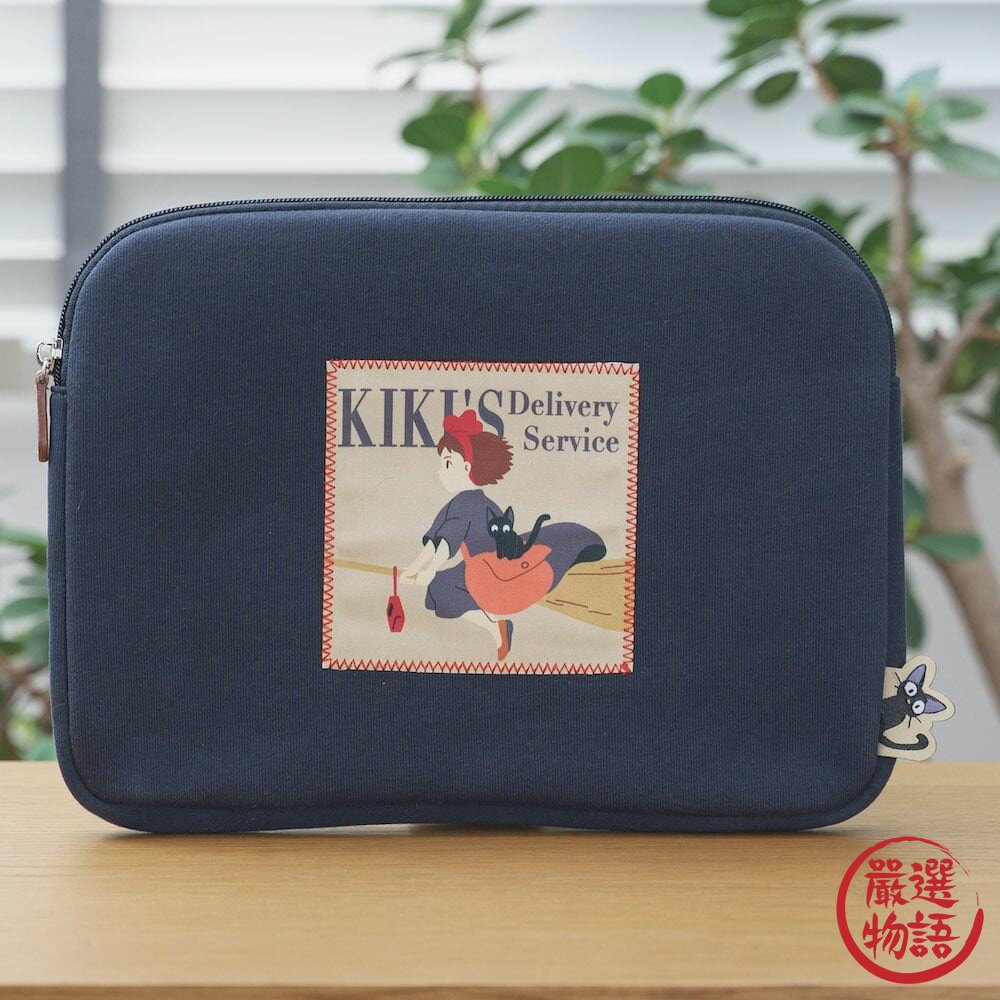 日本吉卜力魔女宅急便收納包 旅行收納包 收納袋 黑貓吉吉 化妝包 平板包 萬用包 手拿包 媽媽包 拉鍊式 日本進口-圖片-1