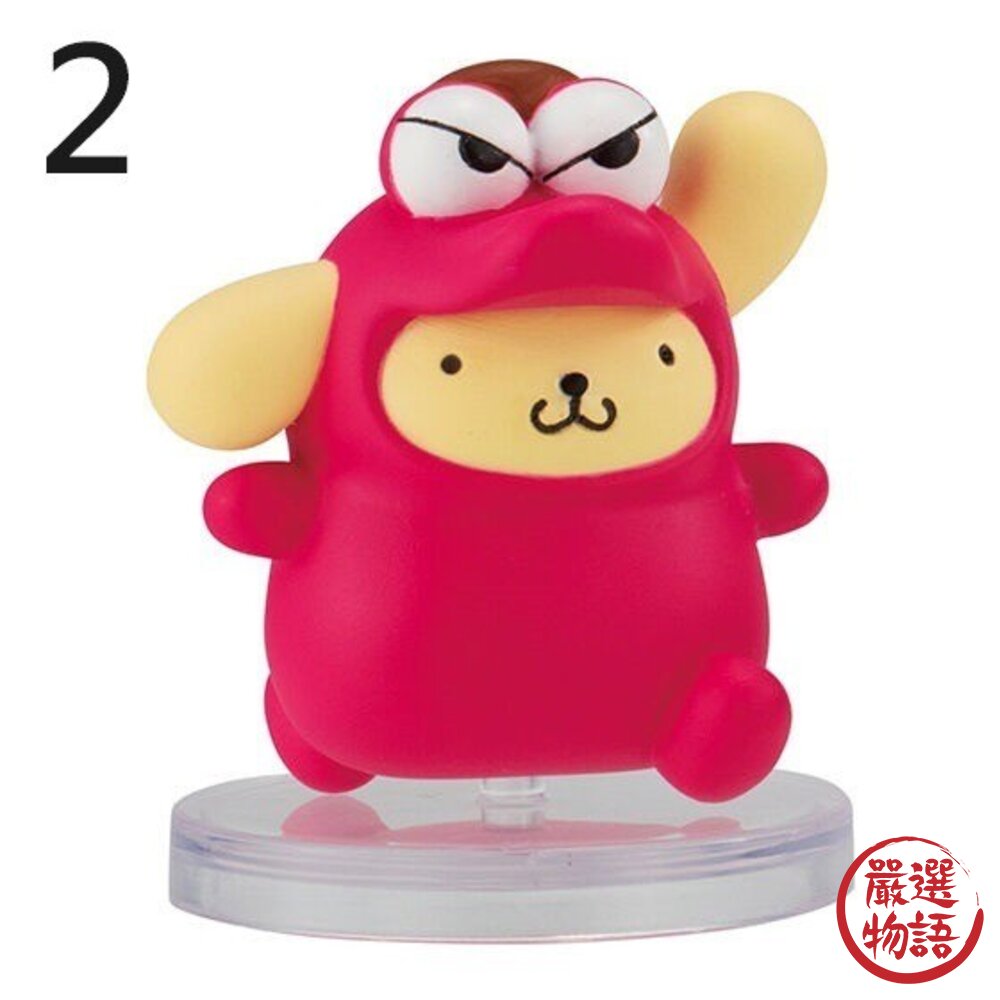 日本BANDAI萬代扭蛋 全九種 蠟筆小新x三麗鷗角色排隊公仔 布丁狗 大耳狗 人魚漢頓 小葵 小白 模型 日本進口-圖片-3