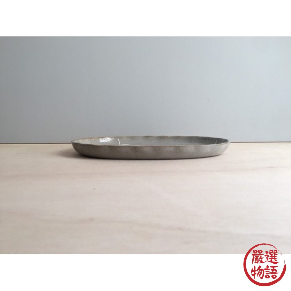 日本製KANESAN1893灰白一輪花橢圓皿|日本進口 瀨戶燒 陶瓷餐具 陶瓷盤 牛排盤 義大利麵盤 早午餐盤-圖片-4